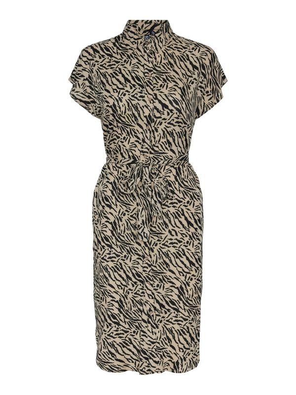 PIECES PIECES Рокля тип риза 'Nya'  черно / бял памук