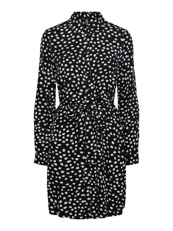 PIECES PIECES Рокля тип риза 'Nya'  черно / бяло