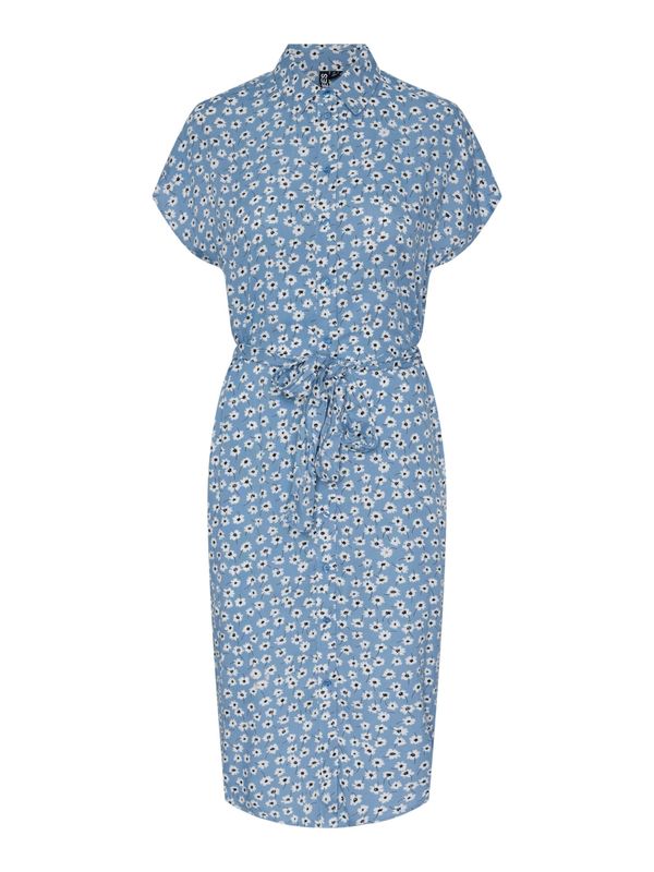 PIECES PIECES Рокля тип риза 'NYA'  синьо / черно / бяло