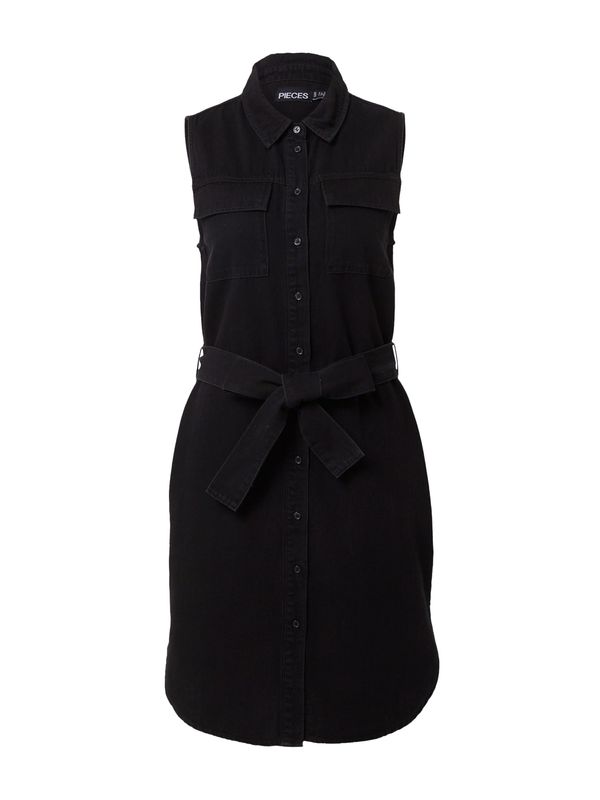 PIECES PIECES Рокля тип риза 'OSALINA'  черно