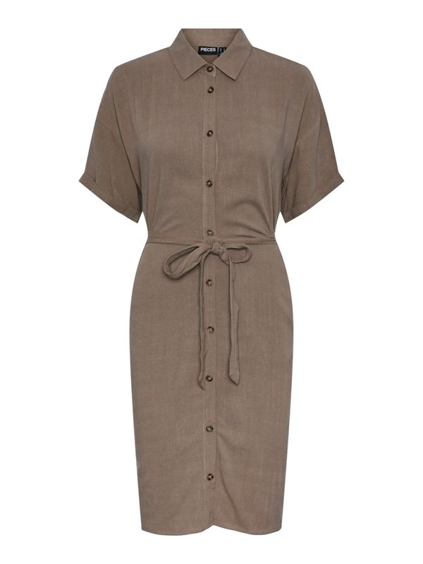 PIECES PIECES Рокля тип риза 'VINSTY'  кафяво