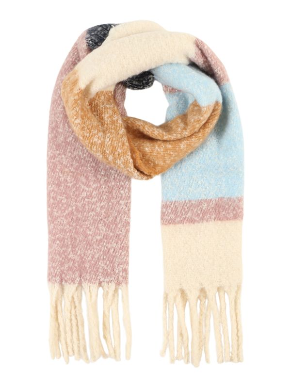 PIECES PIECES Шал 'Bea'  кремаво / светлосиньо / кафяв меланж / пепел от рози