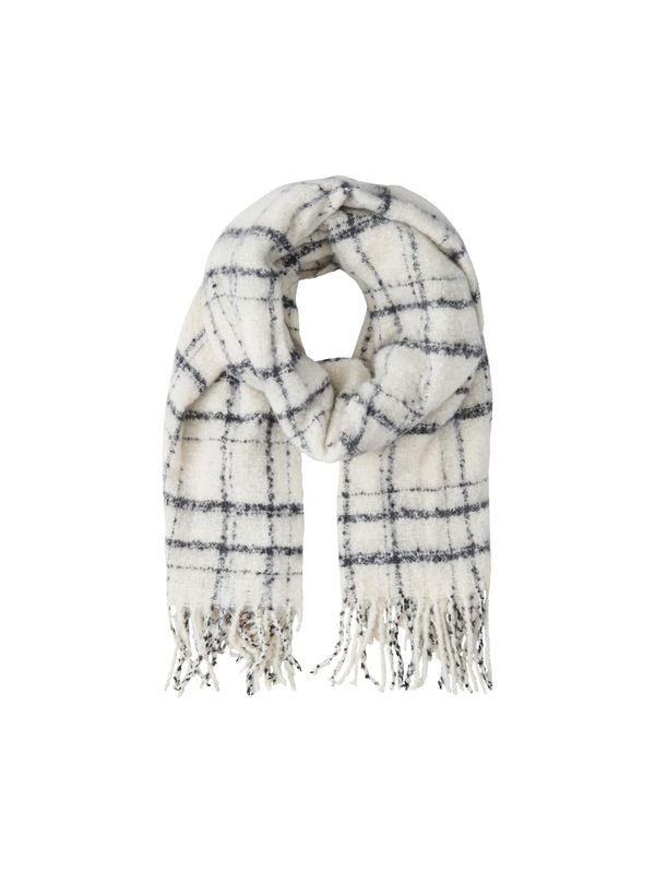 PIECES PIECES Шал 'Nohemi'  антрацитно черно / мръсно бяло