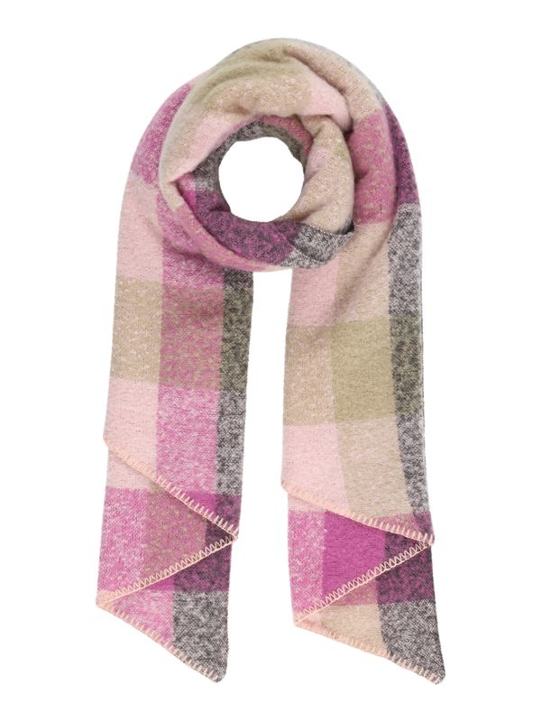 PIECES PIECES Шал 'PYRON'  маслина / орхидея / бледорозово / черен меланж