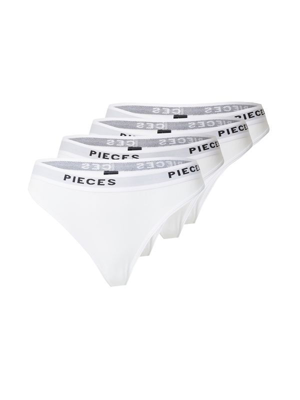 PIECES PIECES Стринг  черно / бяло