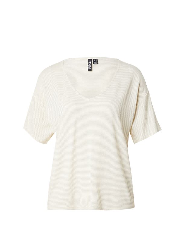 PIECES PIECES Тениска 'Billo'  злато / бяло