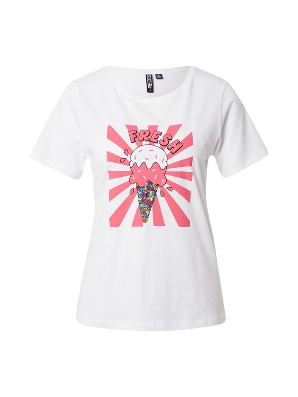PIECES PIECES Тениска 'Freshy'  пъстро / питая / черно / бяло