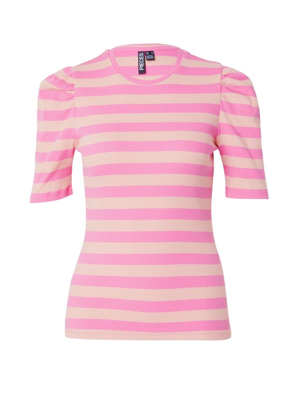 PIECES PIECES Тениска 'JANNA'  розово / бледорозово