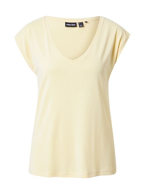 PIECES PIECES Тениска 'Kamala'  пастелно жълто