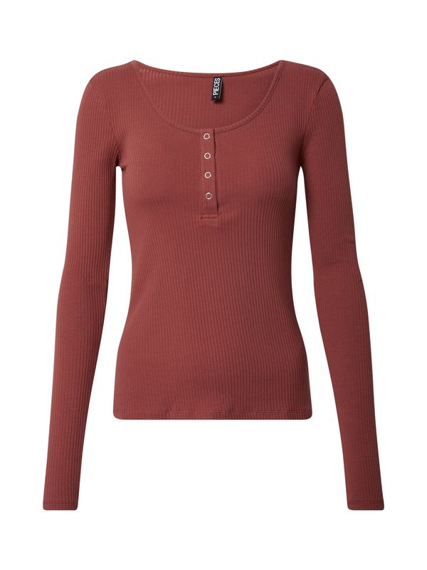 PIECES PIECES Тениска 'Kitte'  бургундово червено