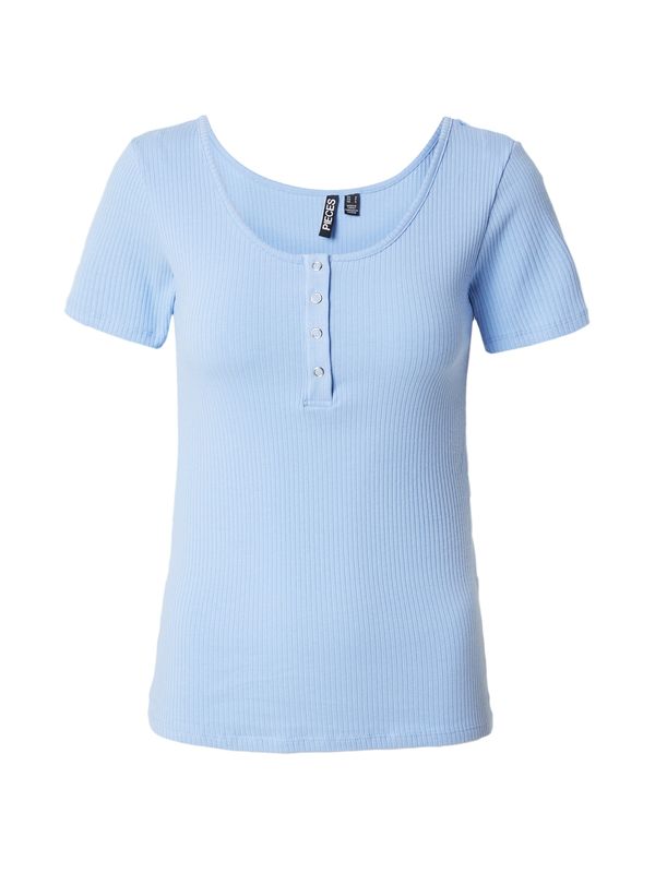 PIECES PIECES Тениска 'KITTE'  светлосиньо