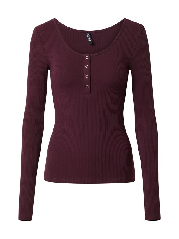 PIECES PIECES Тениска 'Kitte'  винено червено