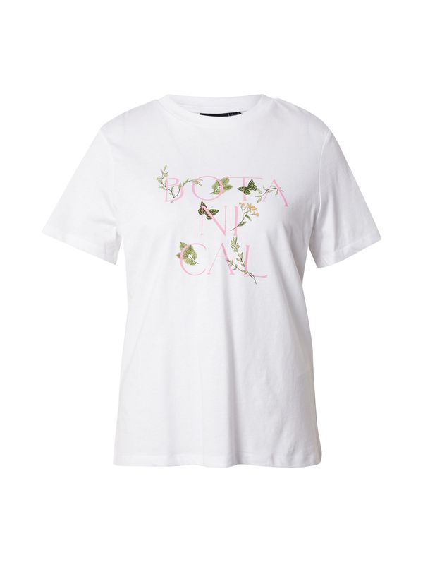 PIECES PIECES Тениска 'MAREN'  жълто / зелено / бледорозово / бяло