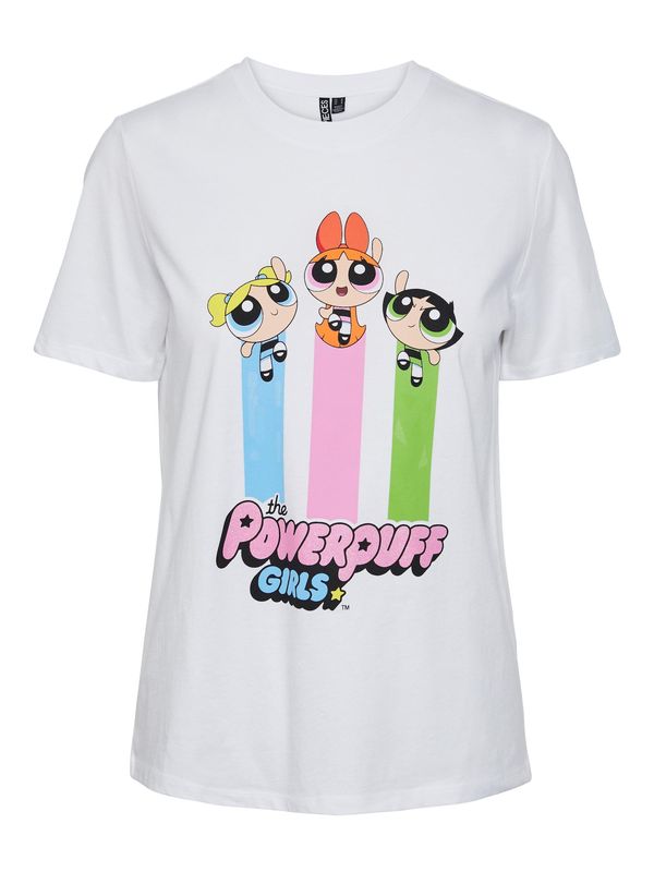 PIECES PIECES Тениска 'PUFF'  лазурно синьо / лайм / бледорозово / бяло