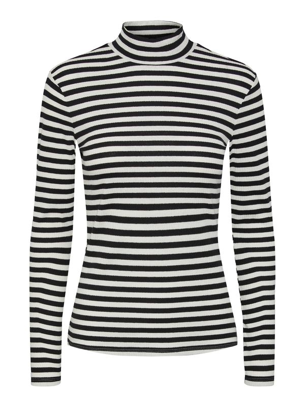 PIECES PIECES Тениска 'Ruka'  черно / бяло