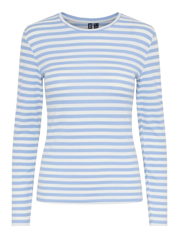 PIECES PIECES Тениска 'RUKA'  светлосиньо / бяло