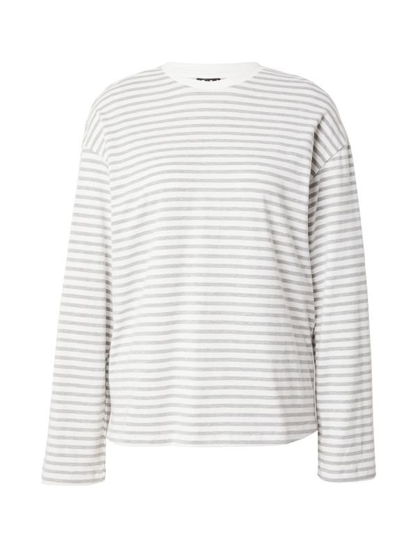 PIECES PIECES Тениска 'SADIE'  тъмносиво / бяло