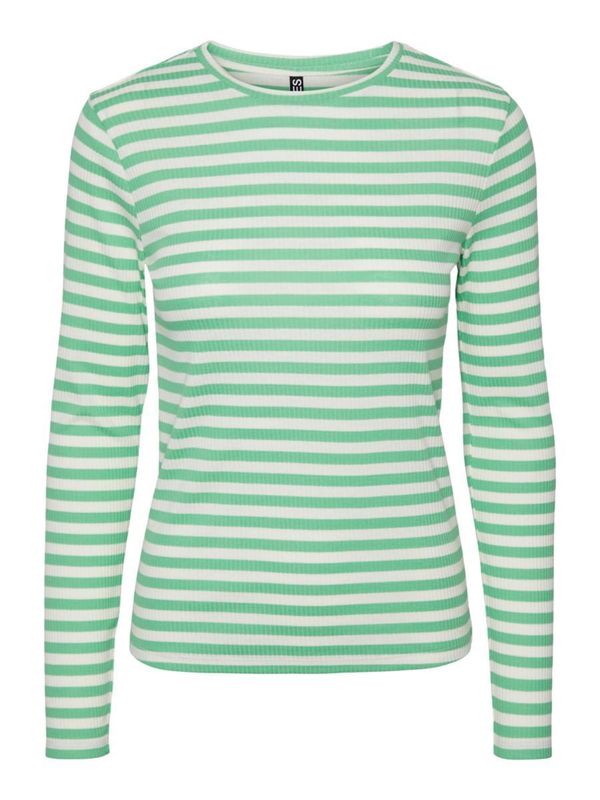 PIECES PIECES Тениска  зелено / бяло