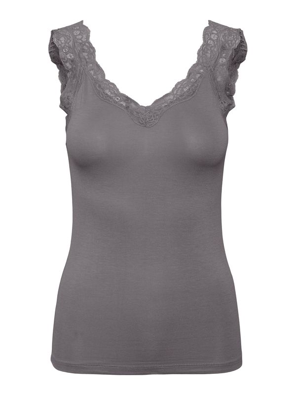 PIECES PIECES Топ 'Barbera'  тъмносиво