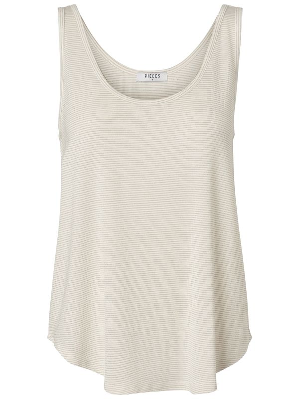 PIECES PIECES Топ 'BILLO'  злато / бял памук