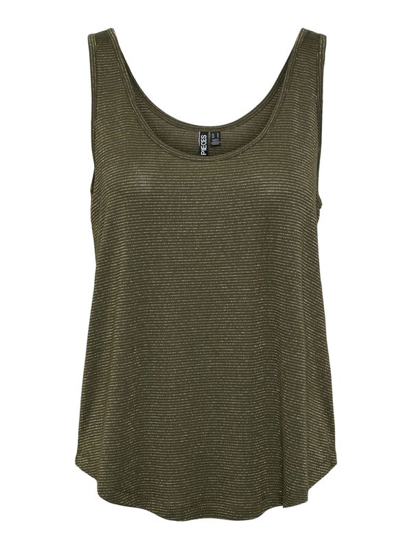 PIECES PIECES Топ 'Billo'  злато / тъмнозелено