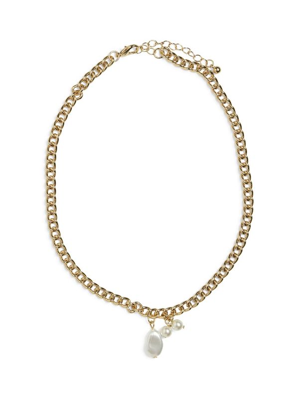 PIECES PIECES Верижка 'AVILDA'  злато / перлено бяло