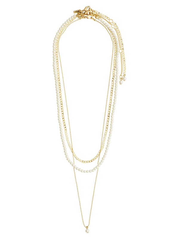 Pilgrim Pilgrim Комплект бижута 'BAKER'  злато / перлено бяло