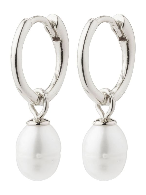 Pilgrim Pilgrim Обеци 'BERTHE'  сребърно / перлено бяло
