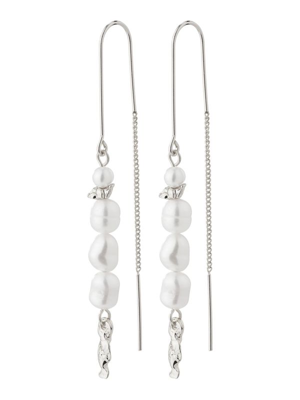 Pilgrim Pilgrim Обеци 'BERTHE'  сребърно / перлено бяло