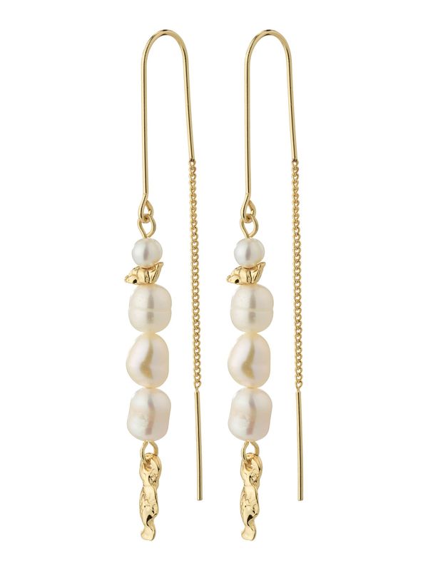 Pilgrim Pilgrim Обеци 'BERTHE'  злато / перлено бяло