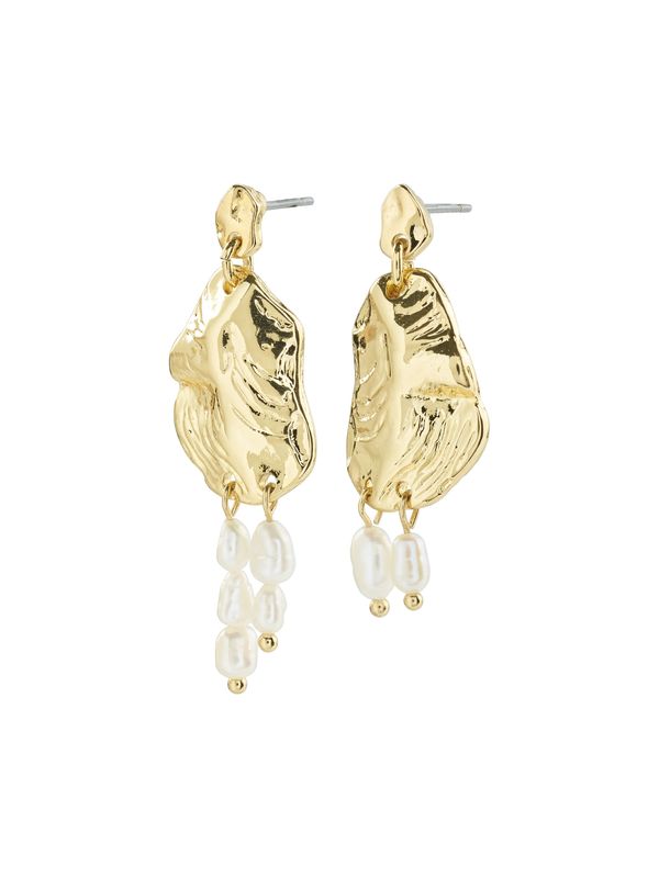 Pilgrim Pilgrim Обеци 'Bloom'  злато / бяло