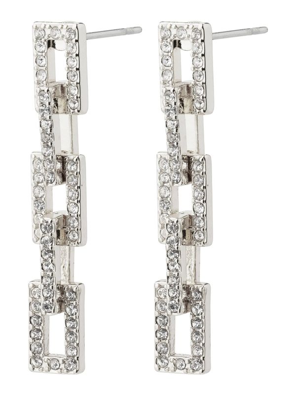 Pilgrim Pilgrim Обеци 'COBY'  сребърно / прозрачно