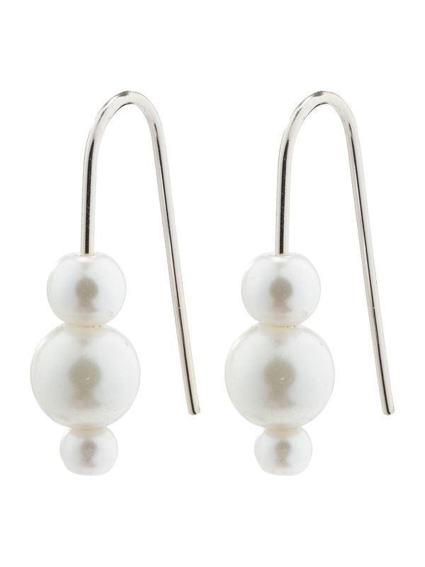 Pilgrim Pilgrim Обеци 'ELBERTA'  сребърно / перлено бяло