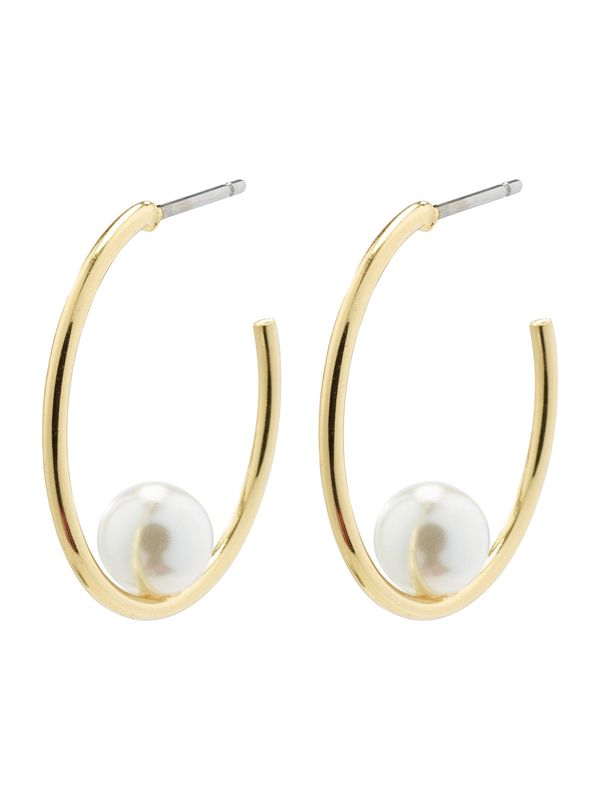 Pilgrim Pilgrim Обеци 'ELINE'  злато / перлено бяло