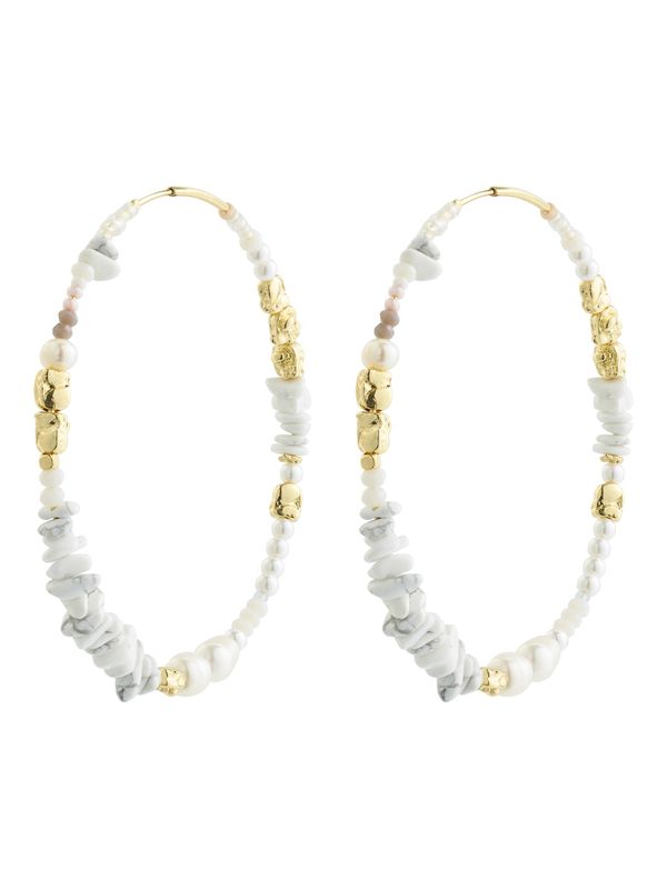 Pilgrim Pilgrim Обеци 'Force'  бежово / злато / сиво / бяло