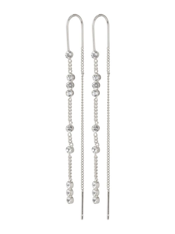 Pilgrim Pilgrim Обеци 'Kamari'  сребърно / бяло