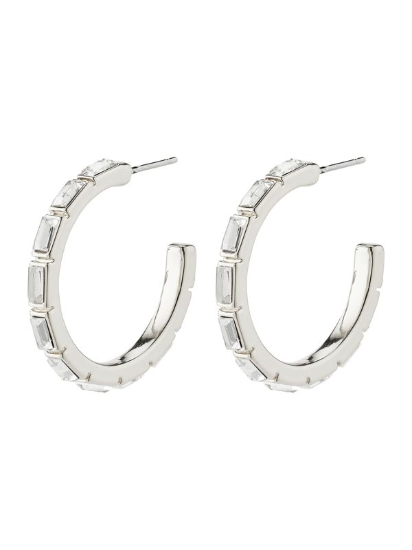 Pilgrim Pilgrim Обеци 'Rue'  сребърно / прозрачно