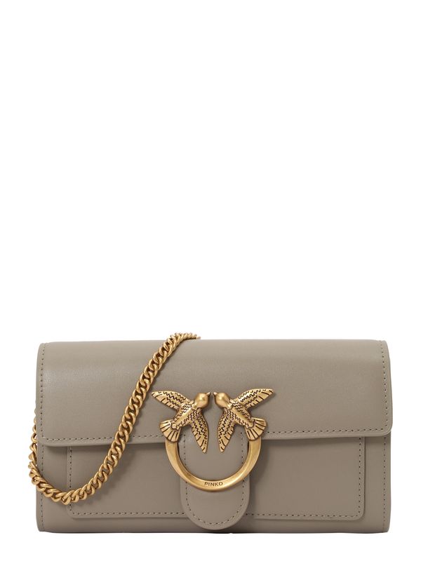 PINKO PINKO Клъч 'LOVE ONE'  тъмнобежово / злато