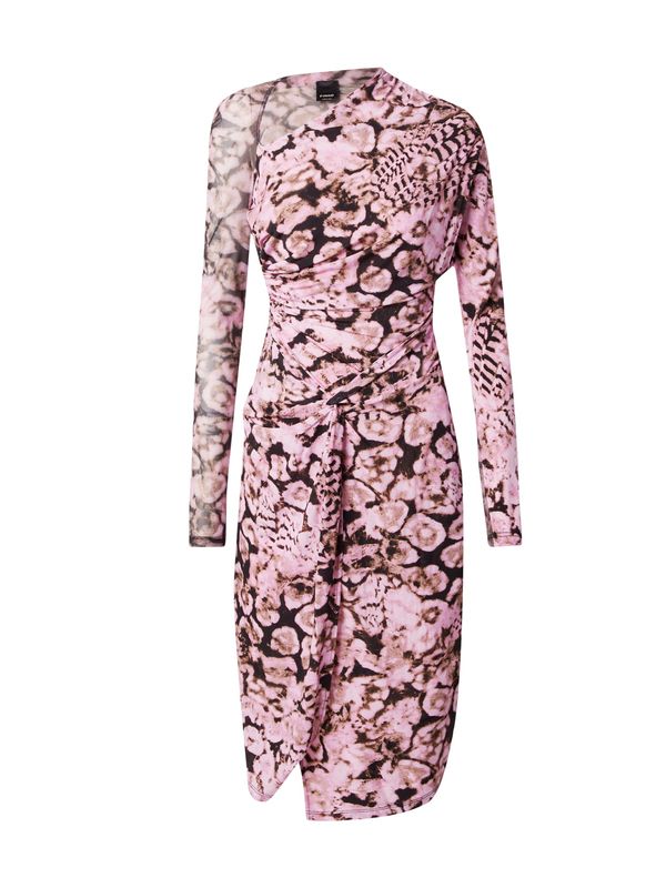 PINKO PINKO Рокля 'Abito'  кафяво / бледорозово / пастелно розово / черно