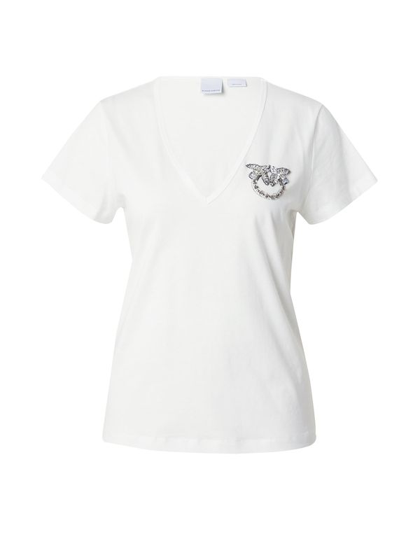 PINKO PINKO Тениска  черно / сребърно / бяло