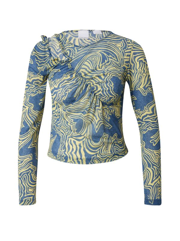 PINKO PINKO Тениска  син деним / лимоненожълто