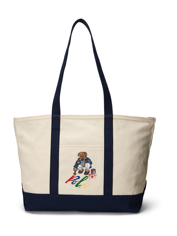 Polo Ralph Lauren Polo Ralph Lauren Чанта тип "Shopper"  кремаво / нейви синьо / зелено / червено