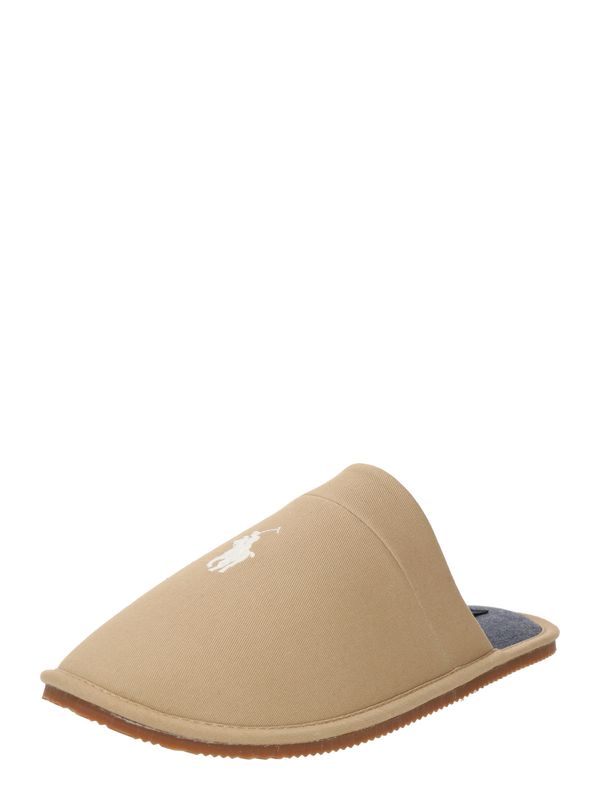 Polo Ralph Lauren Polo Ralph Lauren Домашни пантофи 'KLARENCE'  светлокафяво / бяло