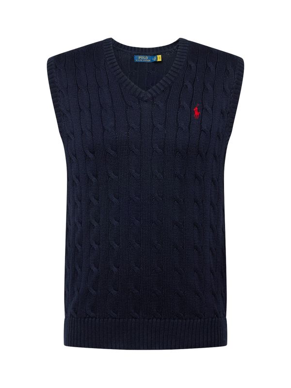Polo Ralph Lauren Polo Ralph Lauren Мъжки плетен пуловер без ръкави  нощно синьо / светлочервено