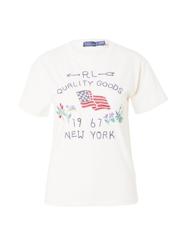 Polo Ralph Lauren Polo Ralph Lauren Тениска 'QLTY'  кремаво / елхово зелено / лилав / тъмночервено