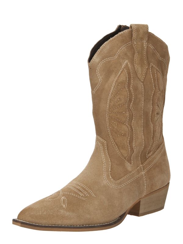 PS Poelman PS Poelman Каубойски ботуши 'MOCO'  светлокафяво / бяло