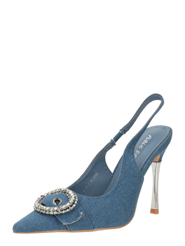 Public Desire Public Desire Дамски обувки на ток с отворена пета 'CONFESSION'  син деним