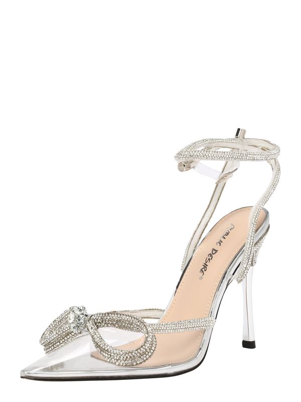 Public Desire Public Desire Дамски обувки на ток с отворена пета 'MIDNIGHT'  сребърно