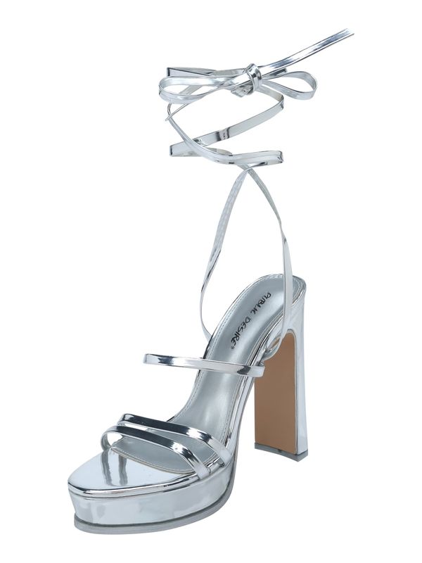 Public Desire Public Desire Сандали с каишка 'GIMME GIMME'  сребърно