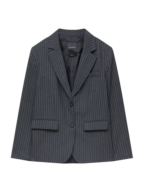 Pull&Bear Pull&Bear Блейзър  тъмносиво / бяло
